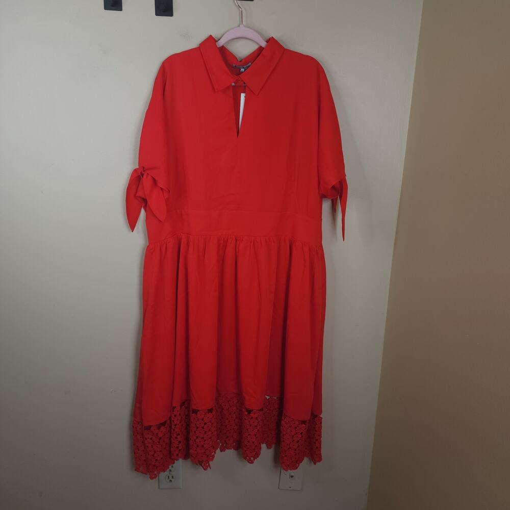 Verona Couture Red Drop Waist Short Sleeve Dress Size 3X